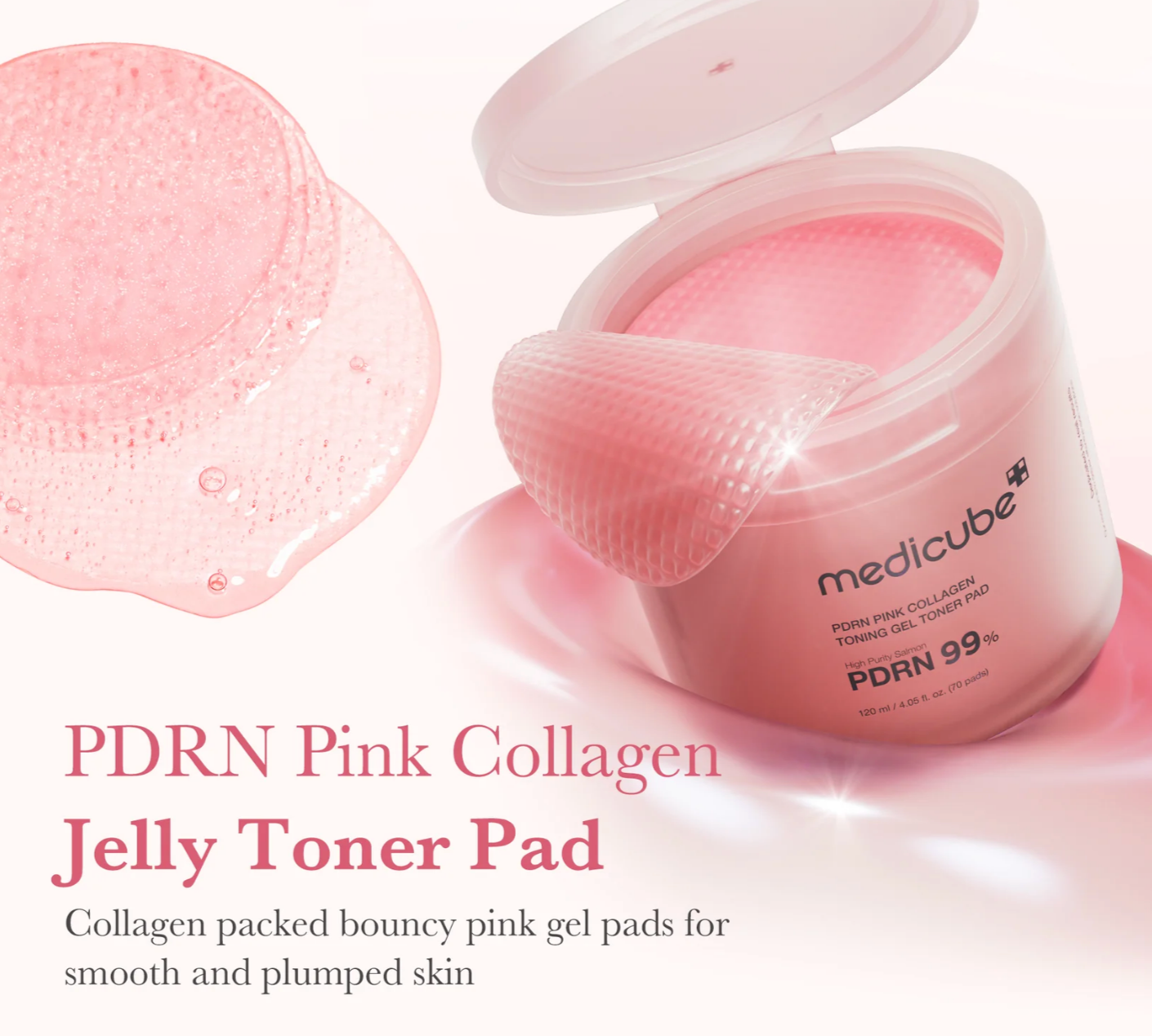MEDICUBE PDRN Pink Collagen Toning Gel Toner Pad