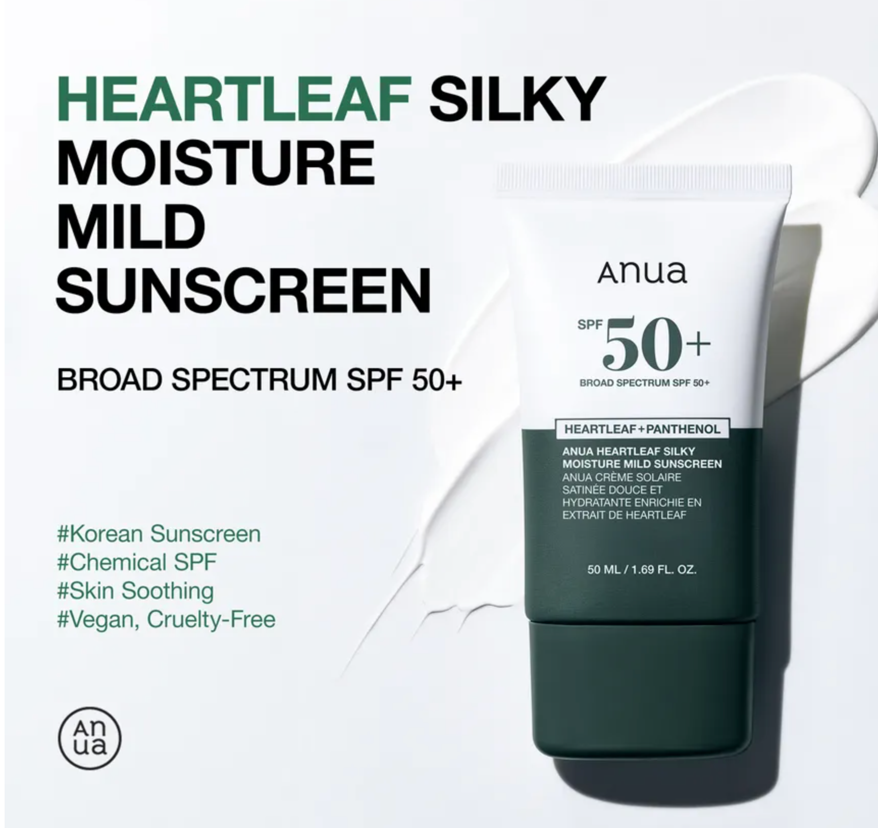 Anua Heartleaf Silky Moisture Sun Cream